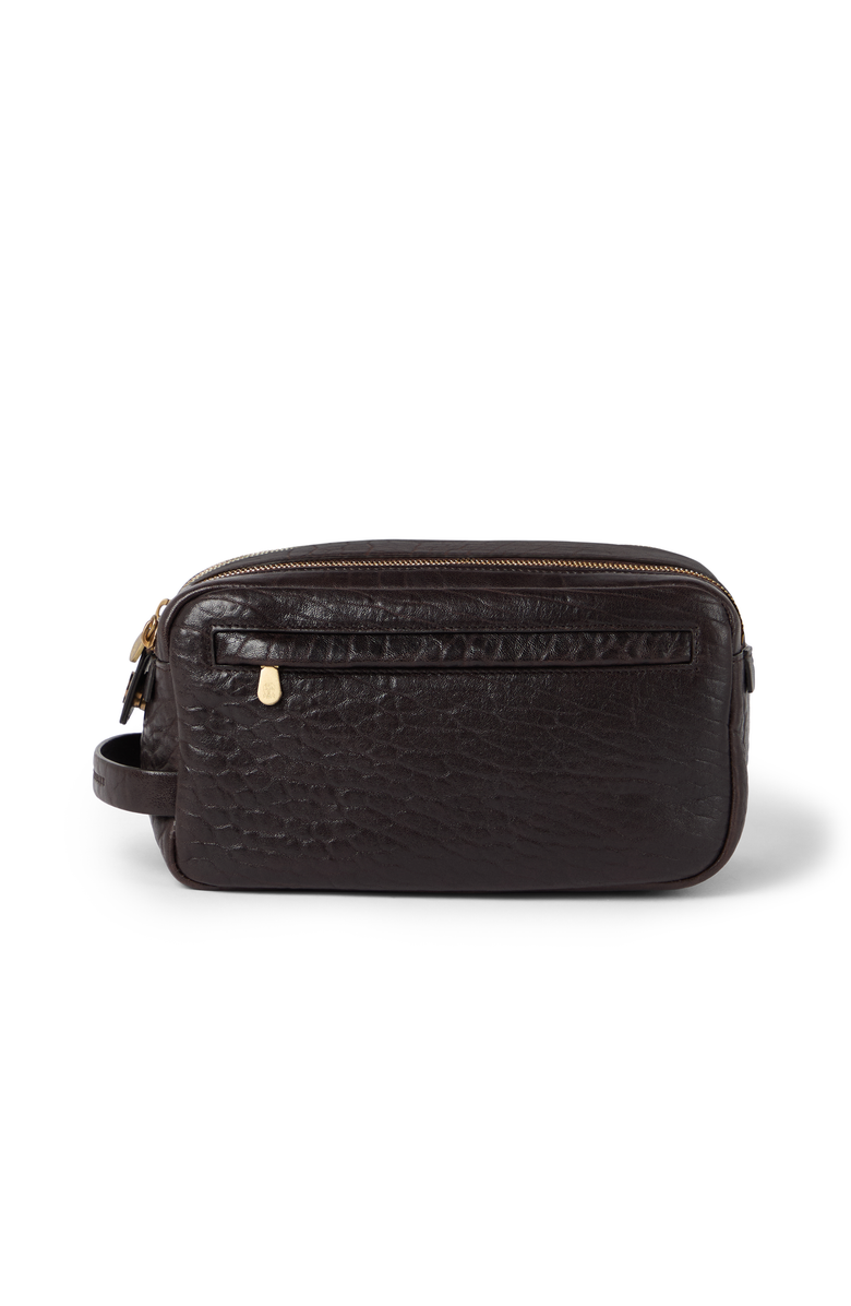 Brunello Cucinelli Grain leather beauty case, Main, color, Brown