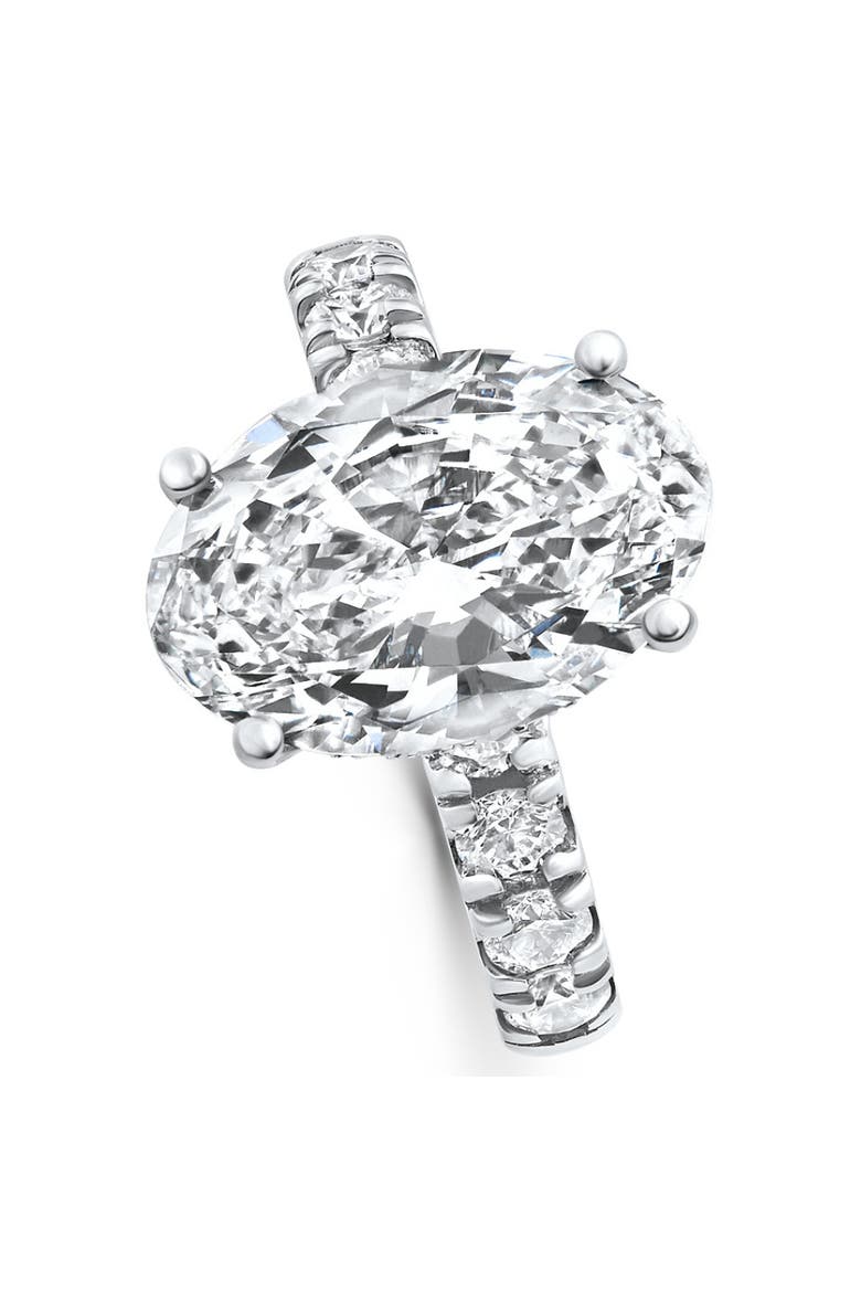 Certified 5.28Ct Oval Diamond Side Halo Engagement Ring 14k Gold Lab Grown, Alternate, color, 14k White Gold
