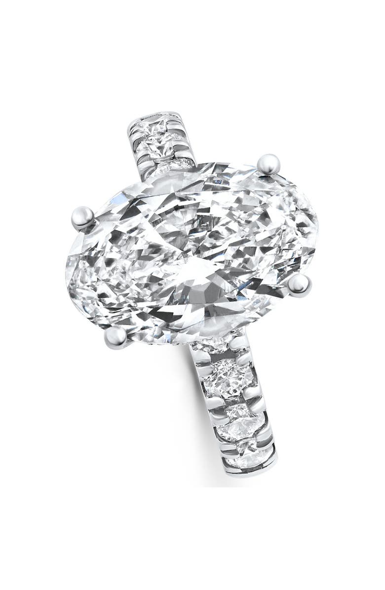 Bliss Diamond Certified 5.28Ct Oval Diamond Side Halo Engagement Ring 14k Gold Lab Grown, Alternate, color, 14K White Gold