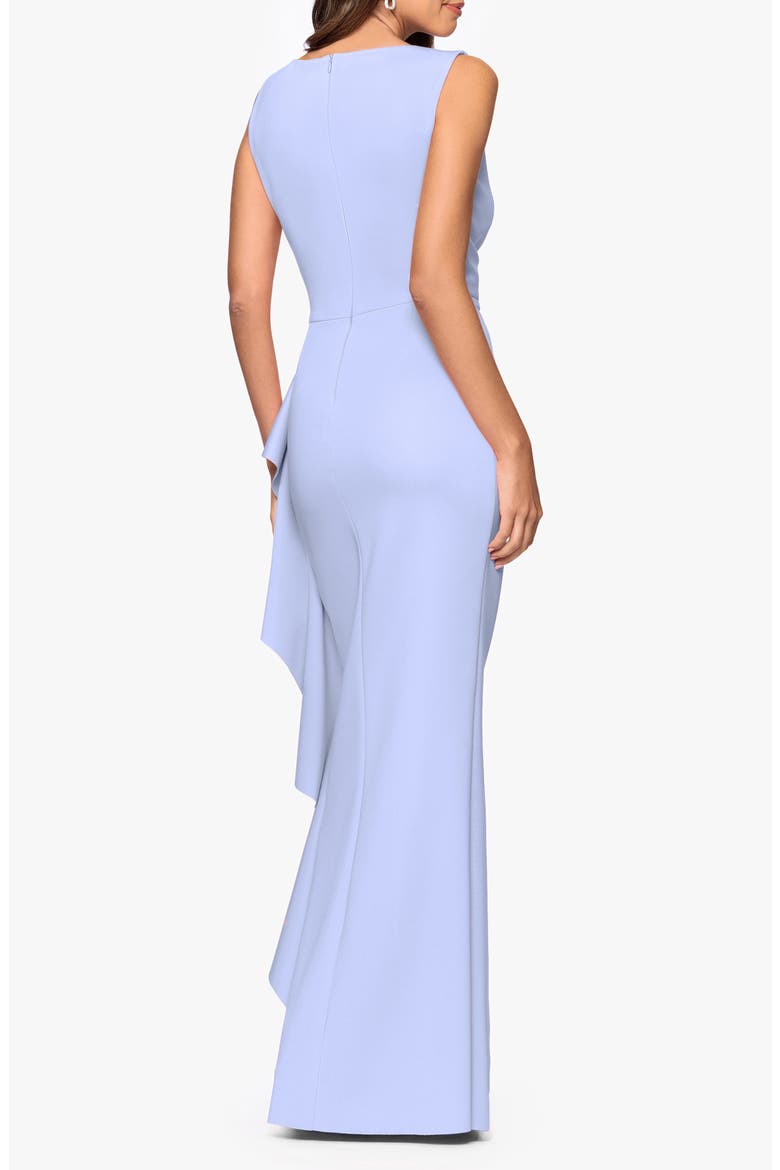 Ruffle Scuba Gown, Alternate, color, SKY BLUE