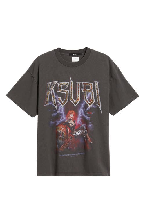Shop Ksubi Kingdom Ekcess Cotton Graphic T-shirt In Black