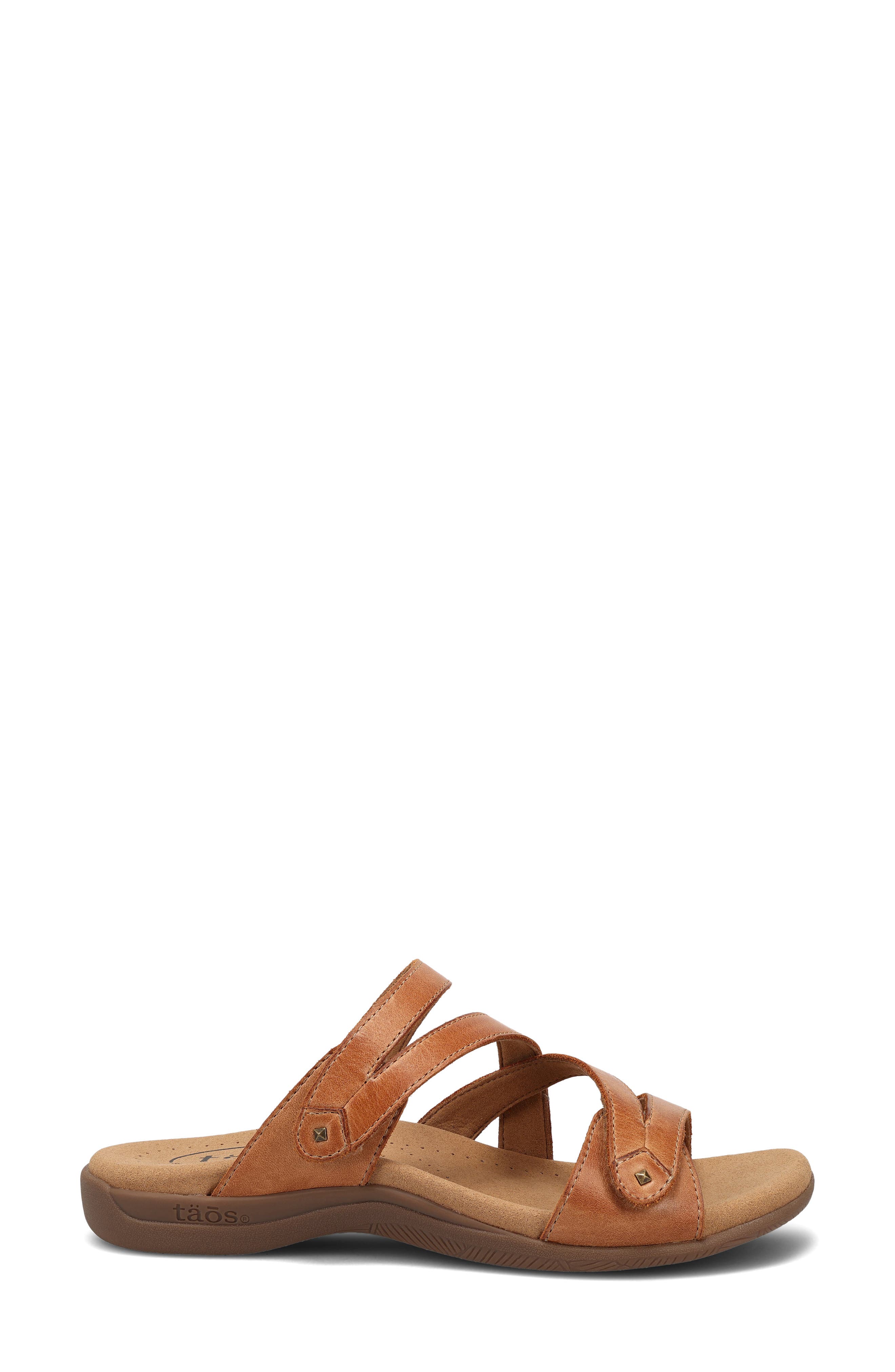 Double U Slide Sandal, Alternate, color, CARAMEL