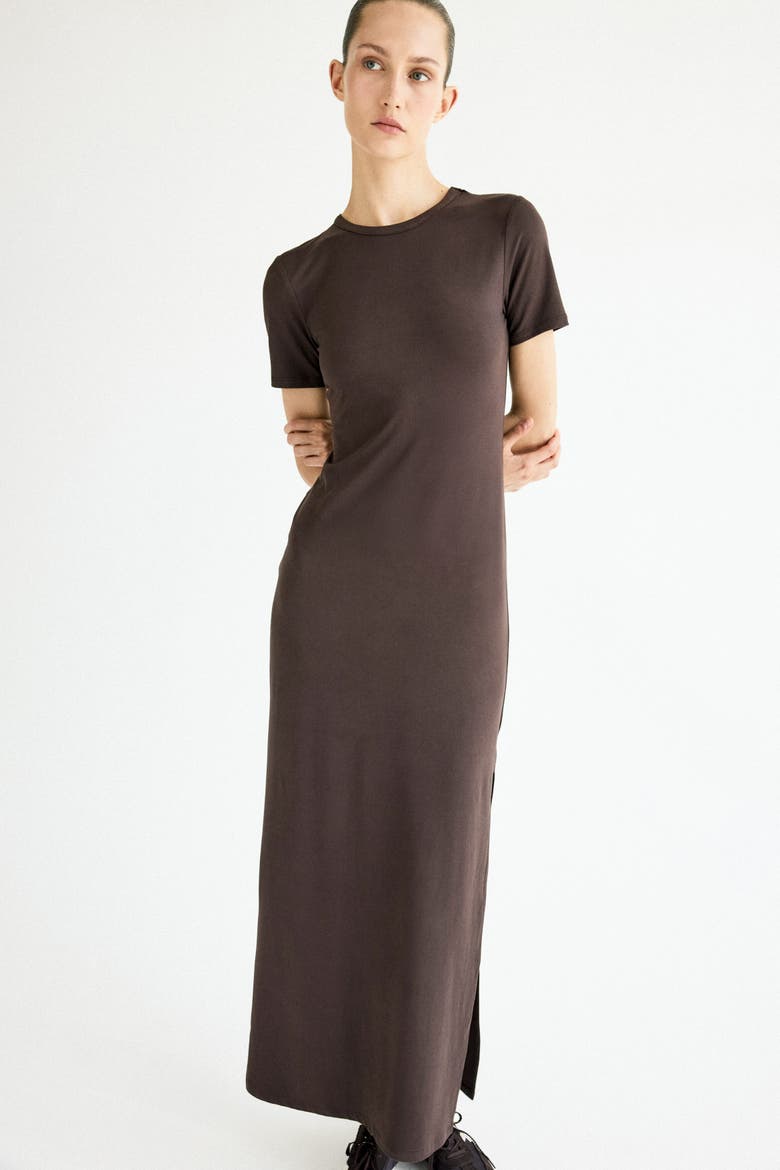Long T-shirt Dress, Alternate, color, Dark brown