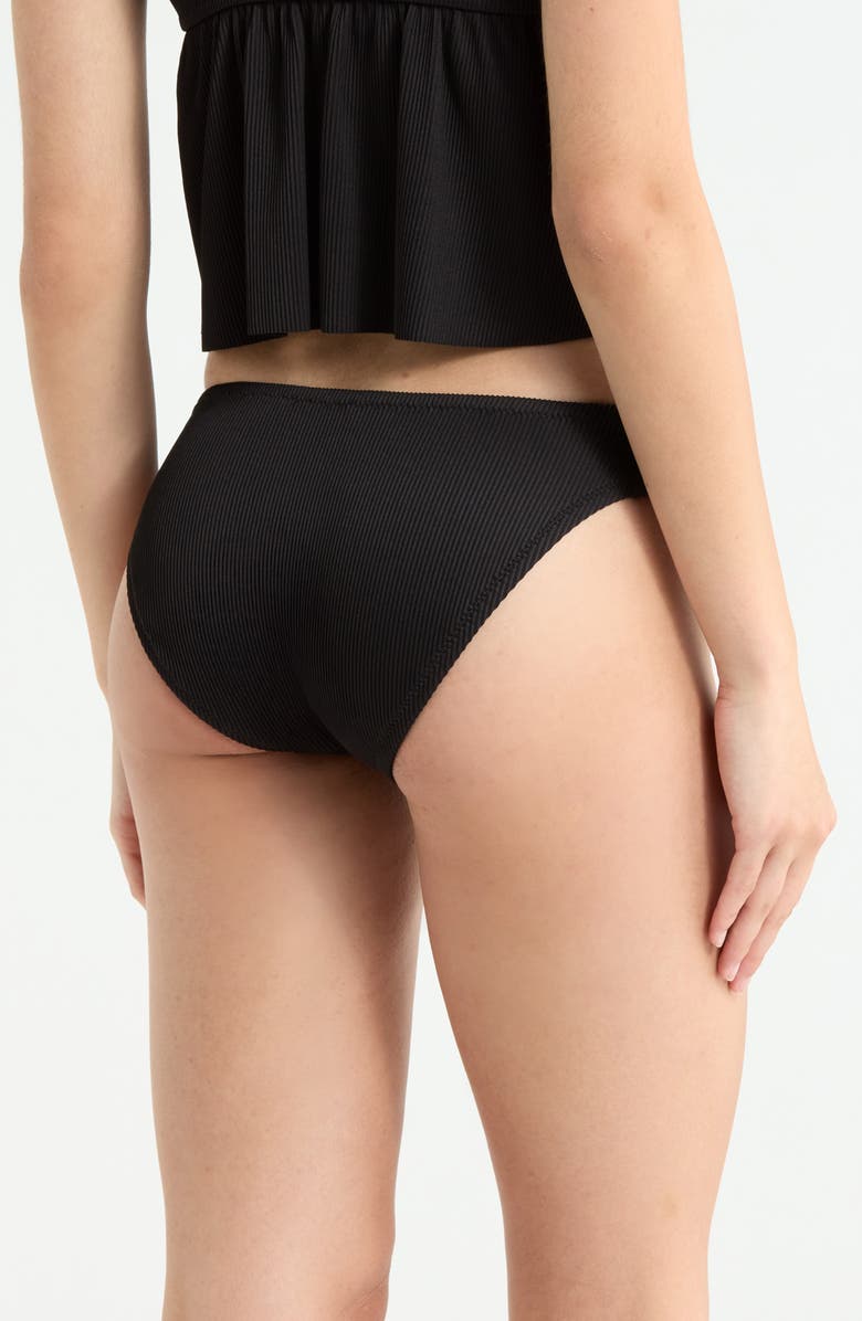 Sanctuary Side Tab Hipster Bikini Bottoms, Alternate, color, Black