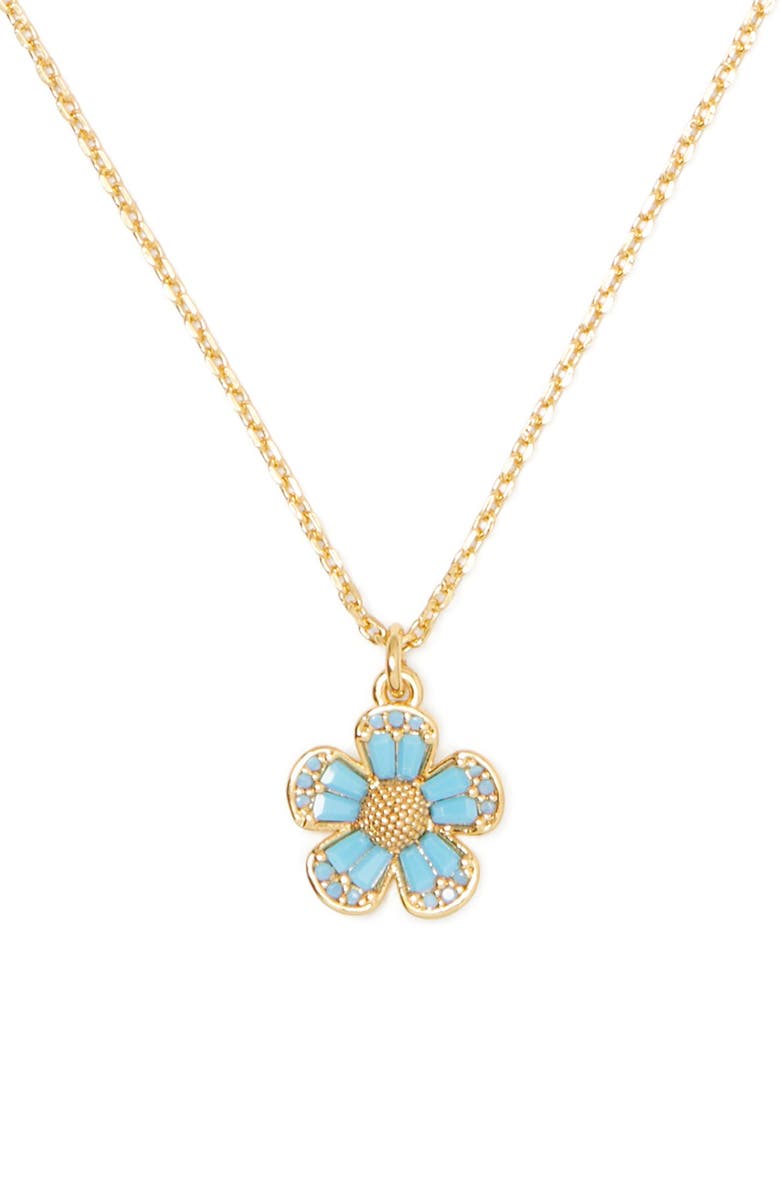 Kate Spade New York fleurette cubic zirconia pendant necklace, Main, color, 