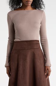 Renee C Long Sleeve Ribbed Top