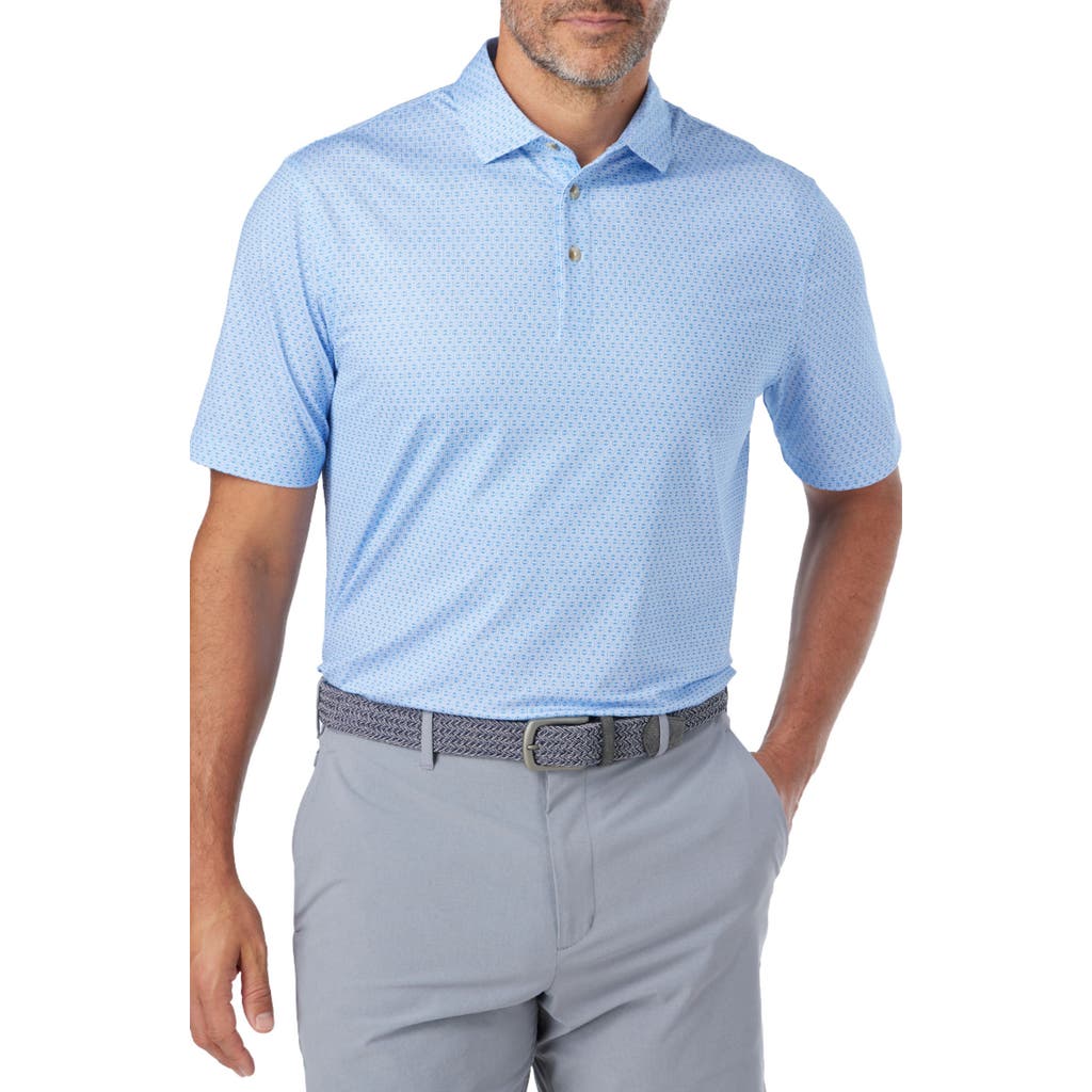 Fair Harbor Compass Print Polo in Light Blue Geo  product