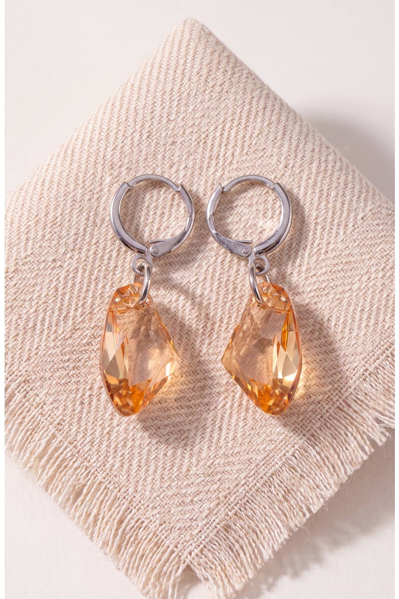 Crystal Drop Earrings, Alternate, color, Amber