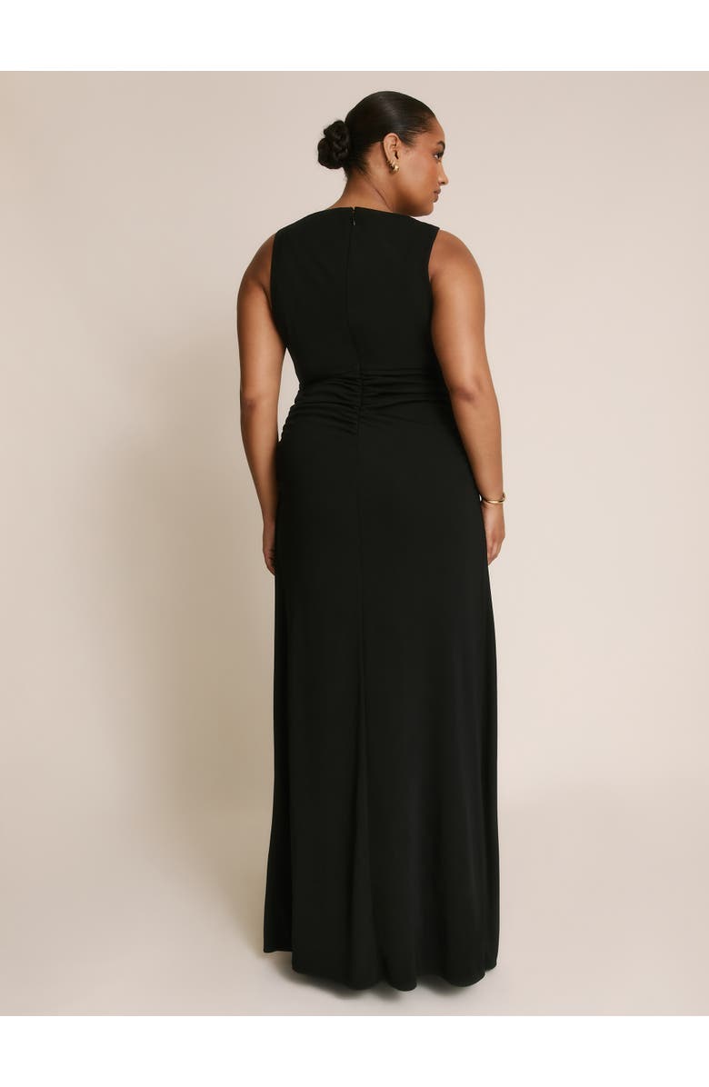 Six Stories Drape Gathered Sleeveless Stretch, Alternate, color, Black