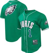 PRO STANDARD Men's Pro Standard Jalen Hurts Kelly Green Philadelphia Eagles Mesh Button-Up Baseball Jersey