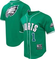 PRO STANDARD Men's Pro Standard Jalen Hurts Kelly Green Philadelphia Eagles Mesh Button-Up Baseball Jersey