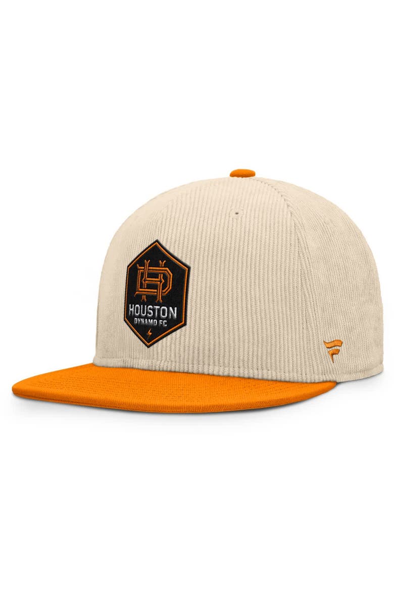 FANATICS Men's Fanatics Cream Houston Dynamo FC Tempo Corduroy Snapback Hat, Main, color, 