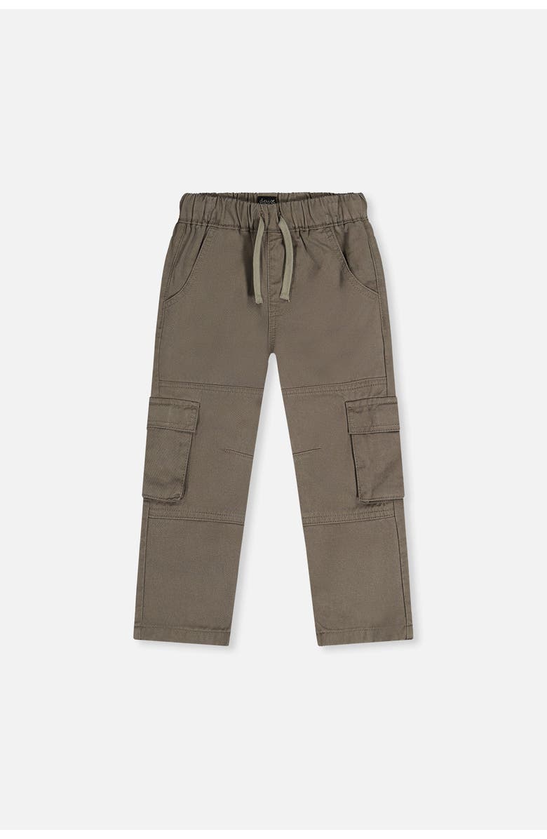 Deux par Deux Twill Cargo Pocket Elastic Drawstring Waist Pants, Main, color,