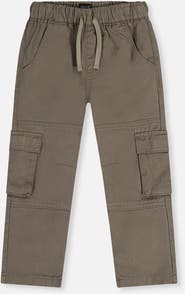 Deux par Deux Twill Cargo Pocket Elastic Drawstring Waist Pants
