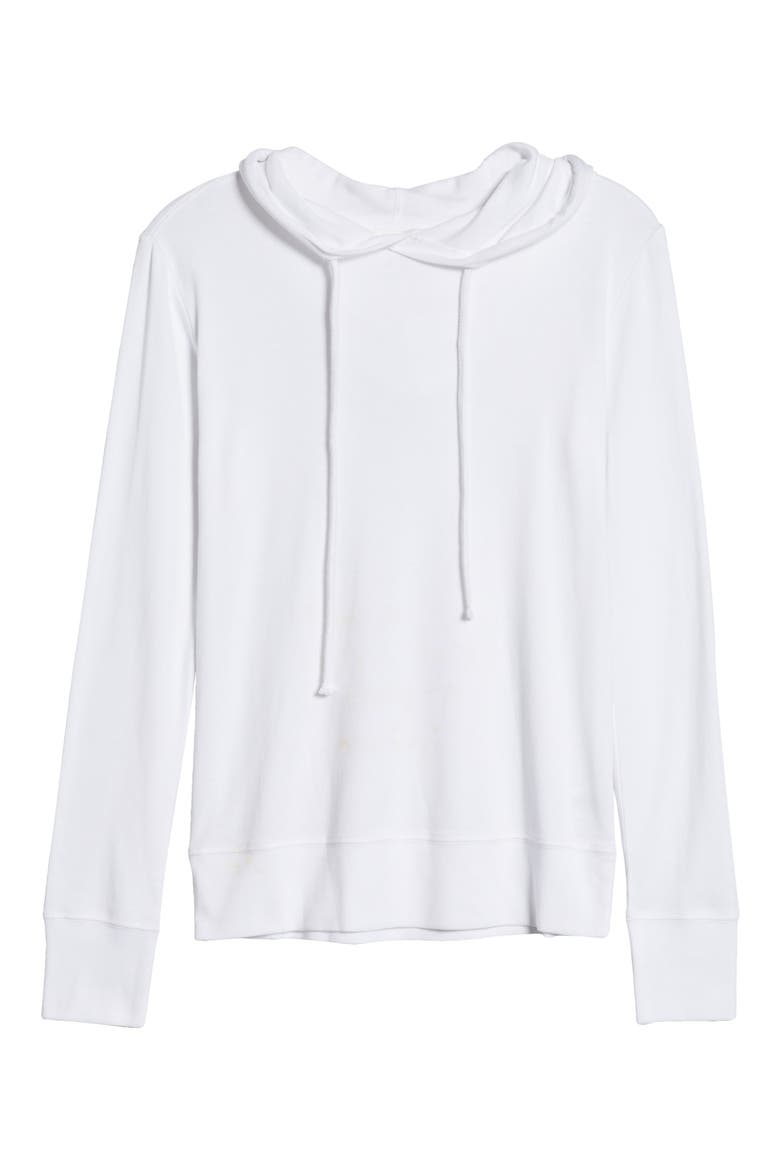 Drawstring Cotton Modal Hoodie, Alternate, color, WHITE