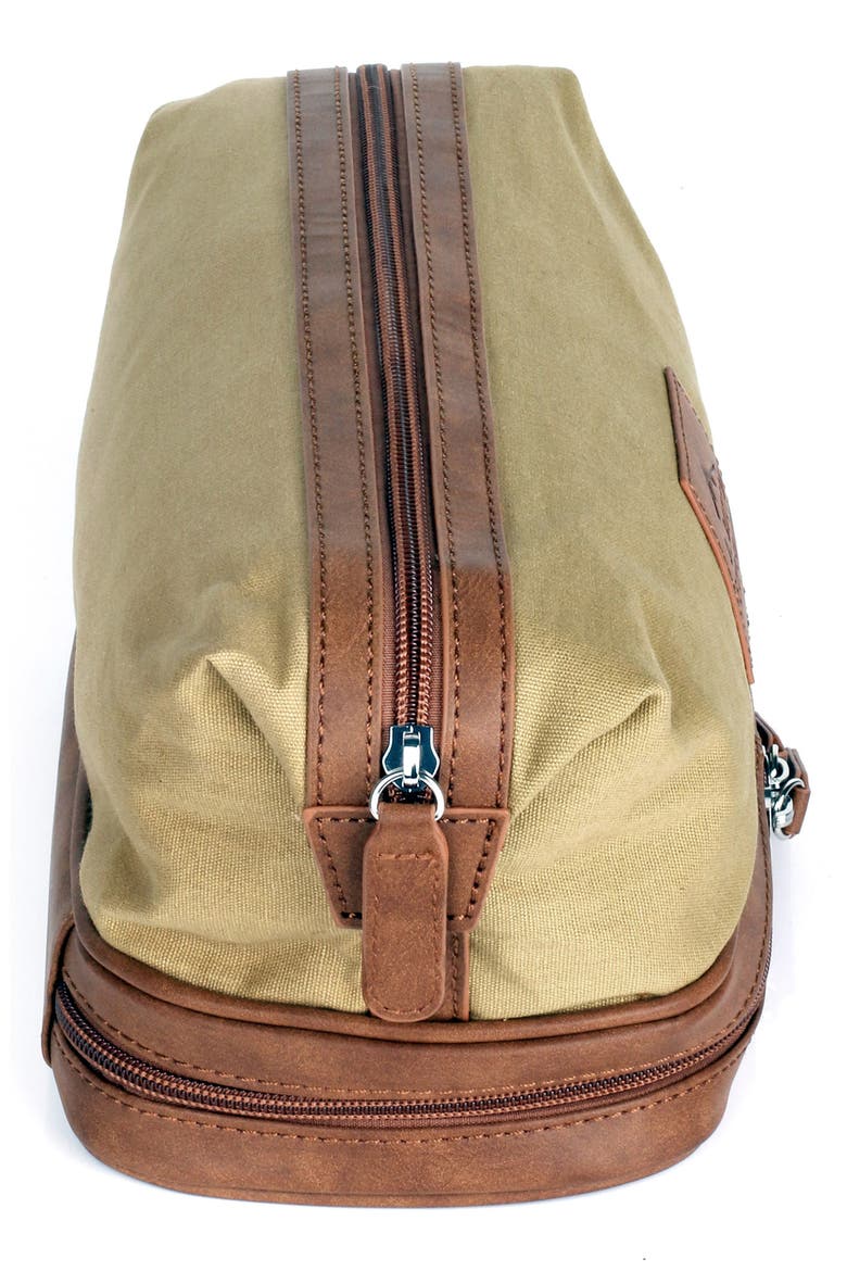 J.BUXTON Expedition II Huntington Gear Bottom Zip Travel Kit, Alternate, color, TAN