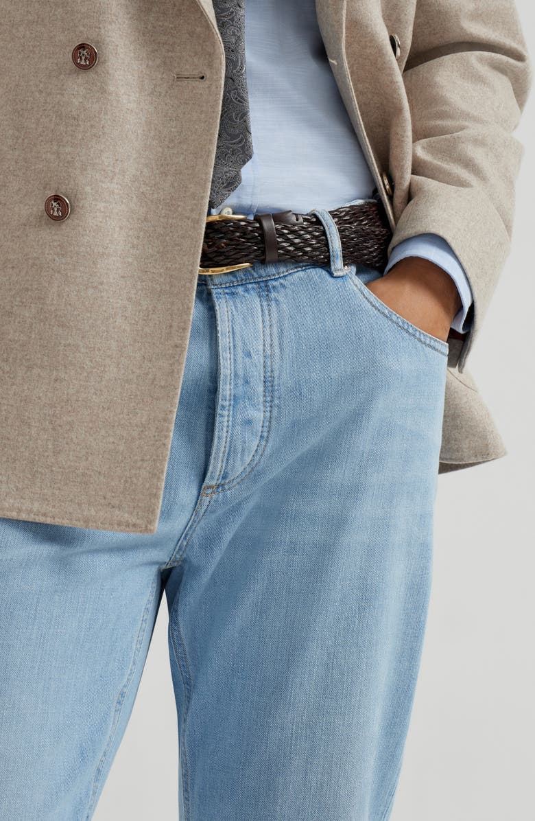 Brunello Cucinelli Lightweight denim trousers, Alternate, color, Light Denim