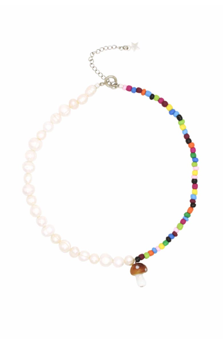 Velvet Luna Pearl And Beaded Mushroom Choker, Main, color, Multi Colored