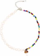 Velvet Luna Pearl And Beaded Mushroom Choker