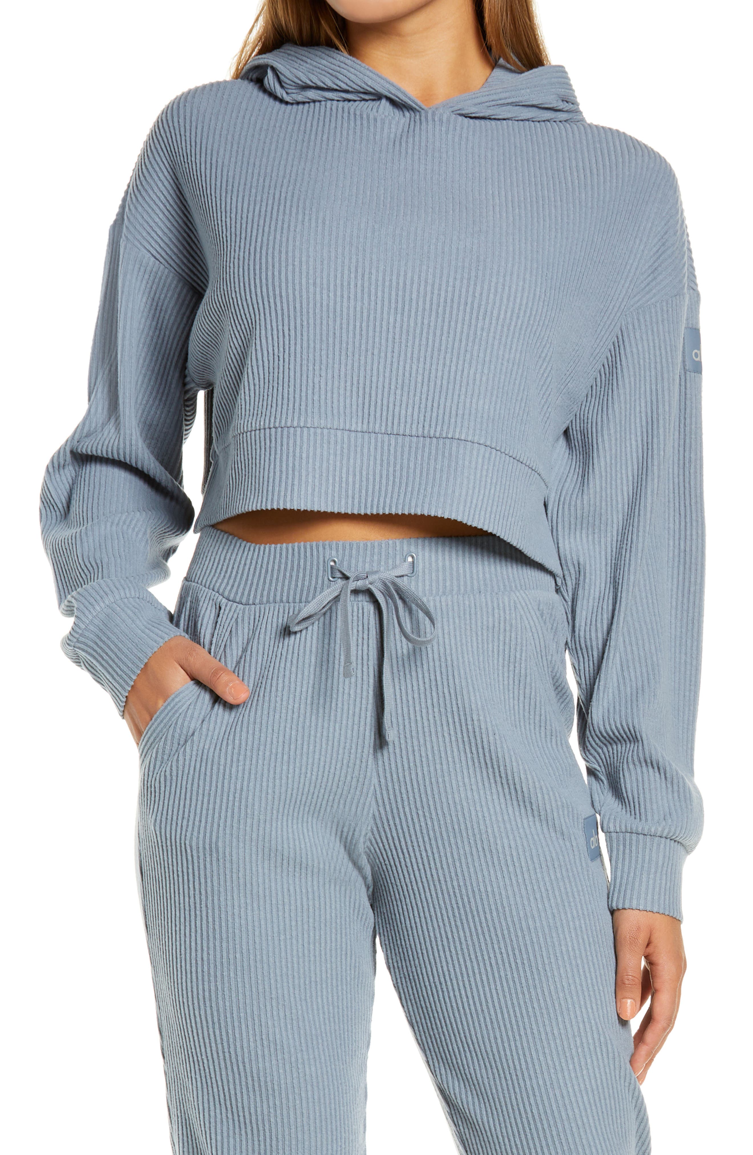 Muse Rib Crop Hoodie (Women) | Nordstrom