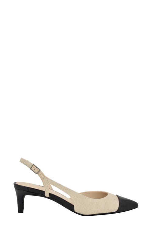 Calvin Klein Slingback Kitten Heel Pump In Natural/black