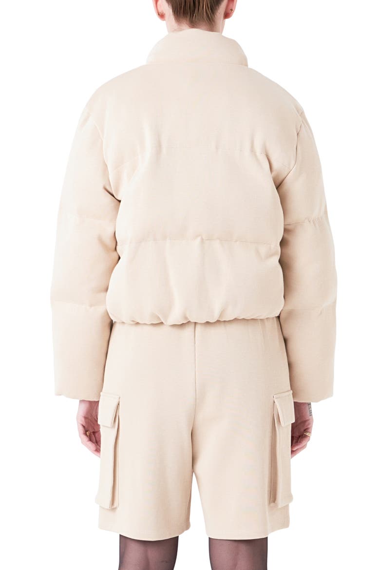 Knit Puffer Jacket, Alternate, color, NUDE