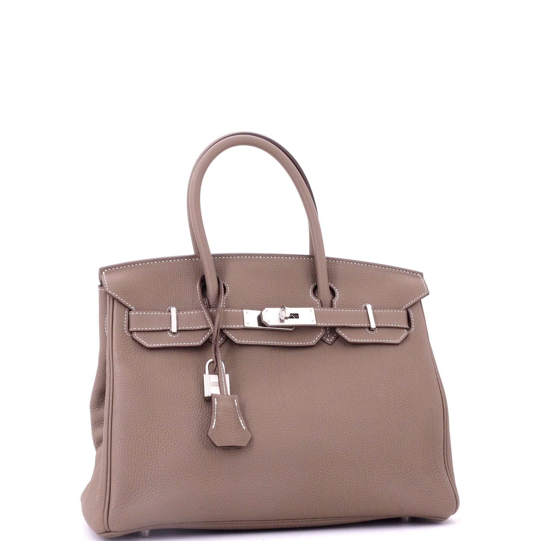 Pre-Owned Hermes Birkin Handbag Grey Togo with Palladium Hardware 30, Alternate, color, Etoupe