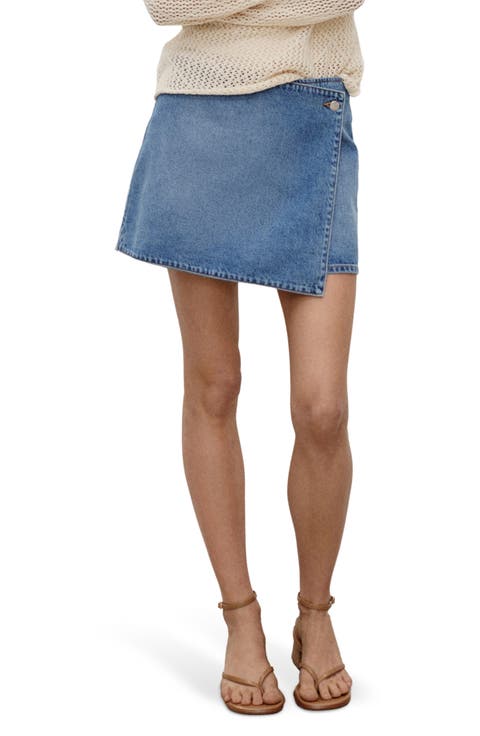 Faux Wrap Denim Skort