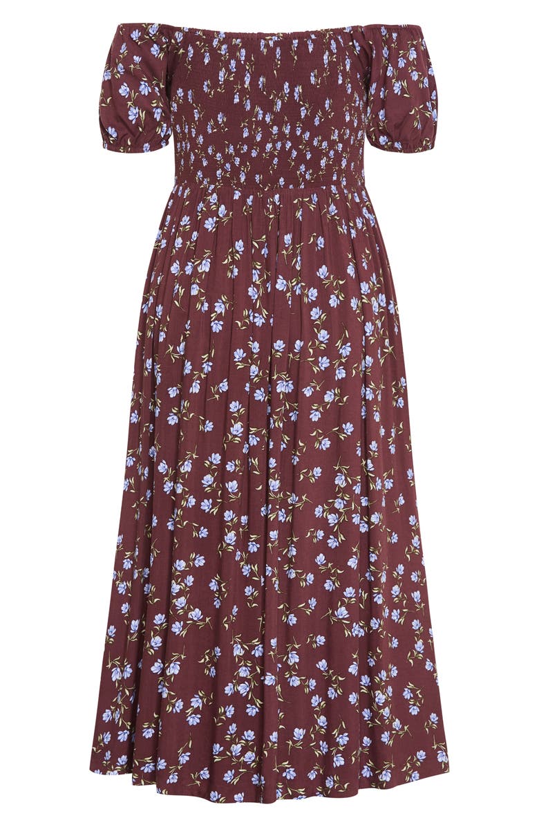City Chic Abbie Floral Print Midi Dress, Alternate, color, 