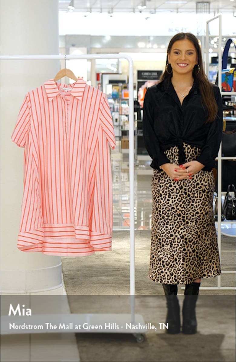 Stripe Trapeze Cotton Shirtdress, sales video thumbnail