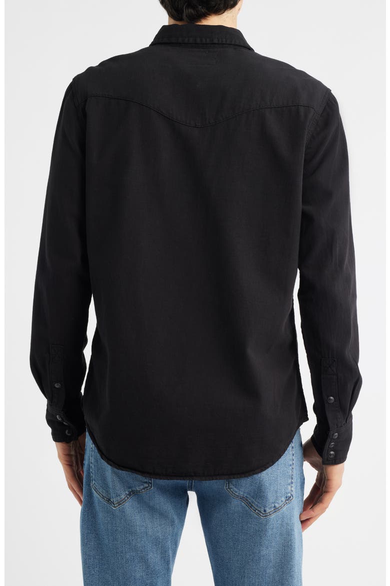 Snap Front Denim Button-Up Shirt, Alternate, color, BLACK
