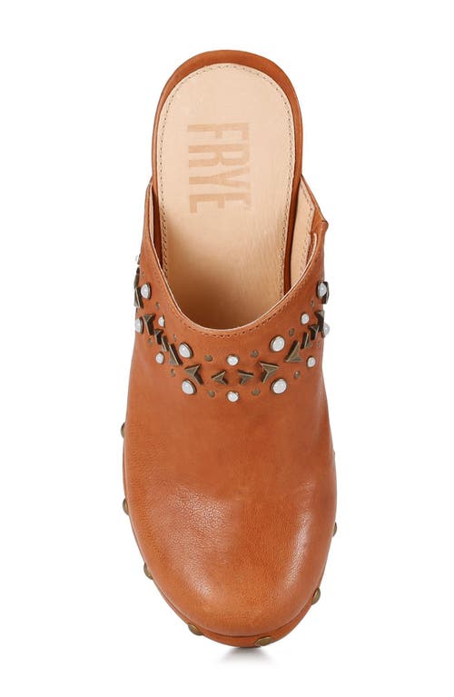 Frye Jessica Stud Platform Clog In Tan Oyster Leather