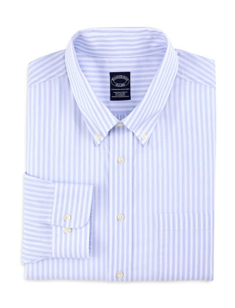 Big & Tall Non-iron Grounded Striped Dress Shirt