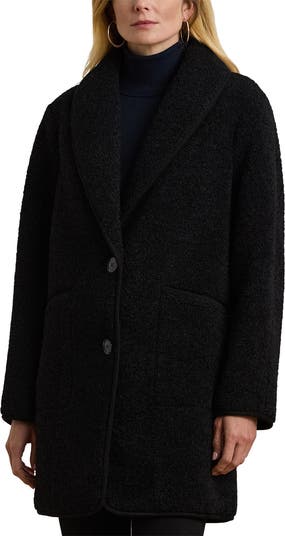 Lauren Ralph Lauren Shawl Collar Faux Shearling Coat | Nordstrom