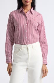 Lauren Ralph Lauren Stripe Cotton Button-Up Shirt
