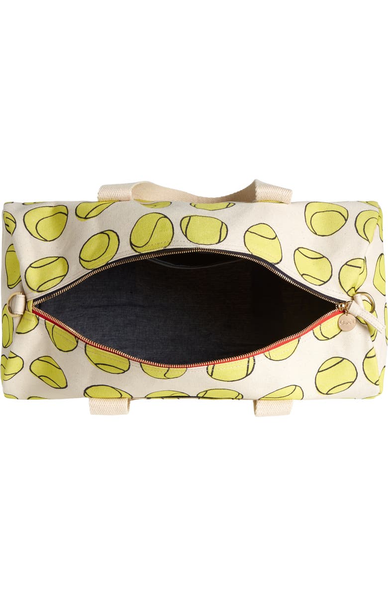 Clare V. Tennis Balls Canvas Duffle Bag, Alternate, color,