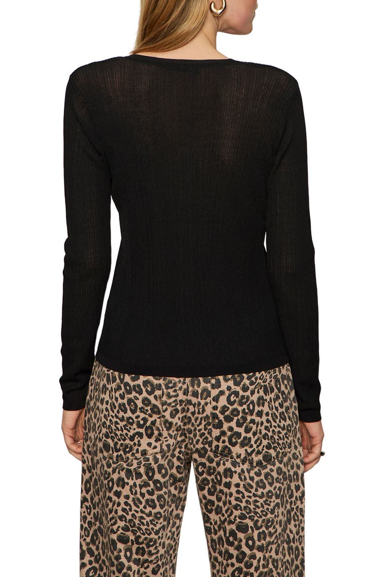 Lightweight Rib Cardigan, Alternate, color, BLACK