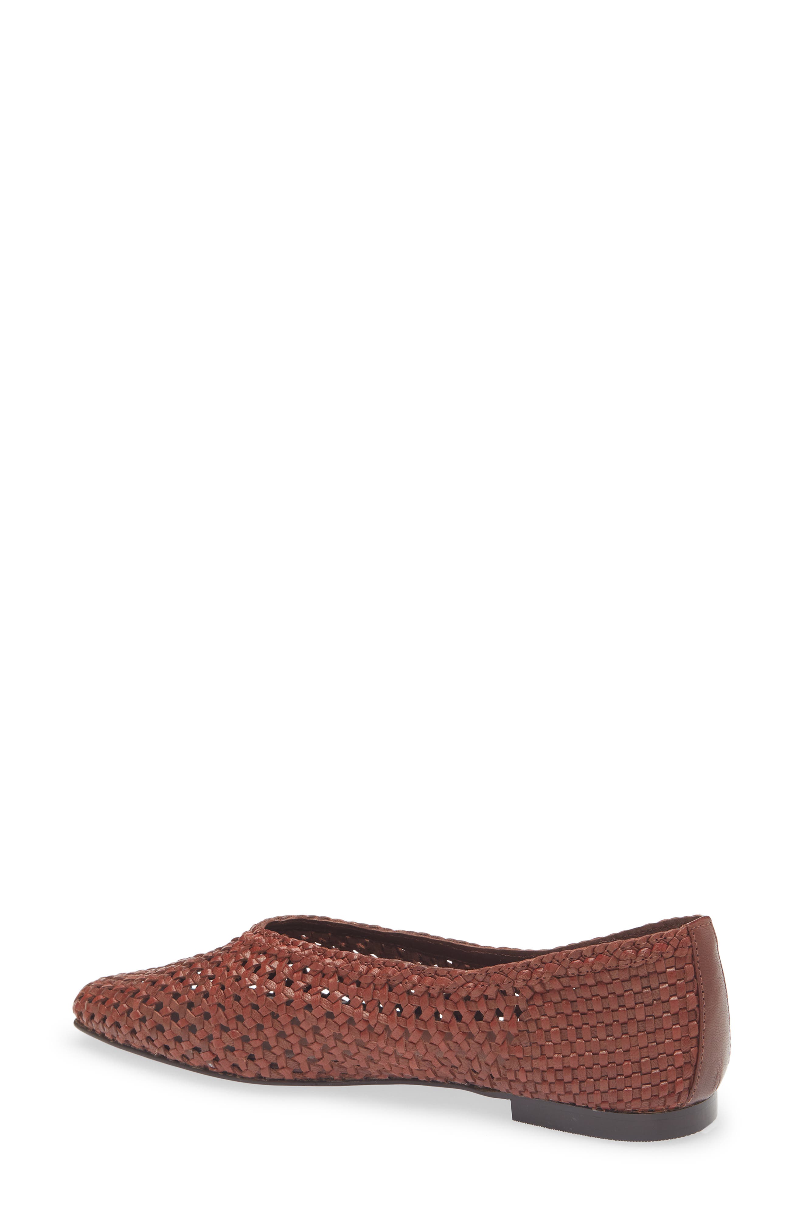 Madewell The Mylie Ballet Flat in Handwoven Leather, Alternate, color, Cherry Wood