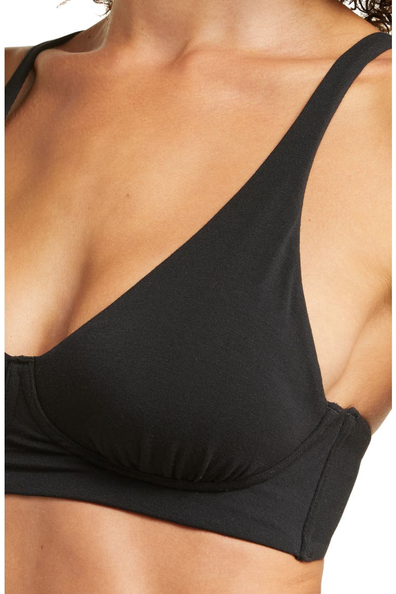FeelFree Longline Bralette, Alternate, color, BLACK