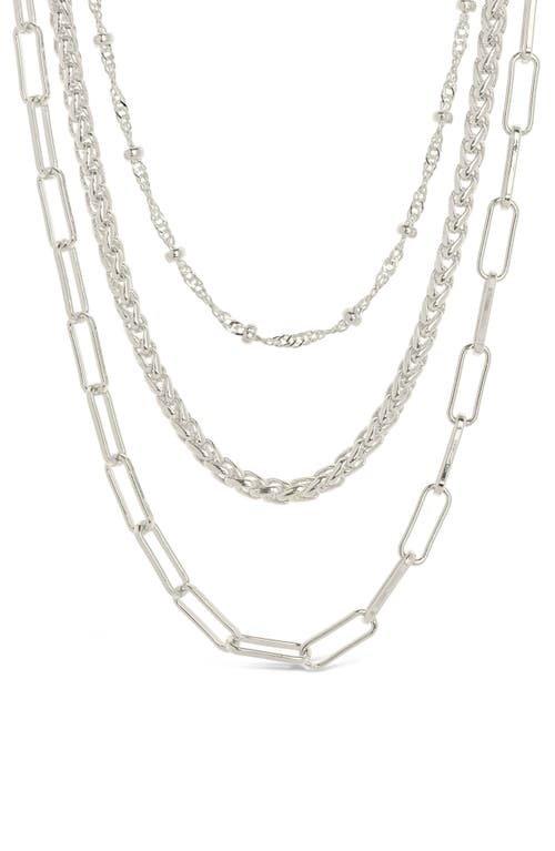 Sterling Forever Parisa Layered Chain Necklace In Metallic