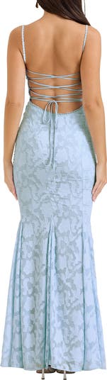 Cesca Floral Ruched High-Low Corset Dress