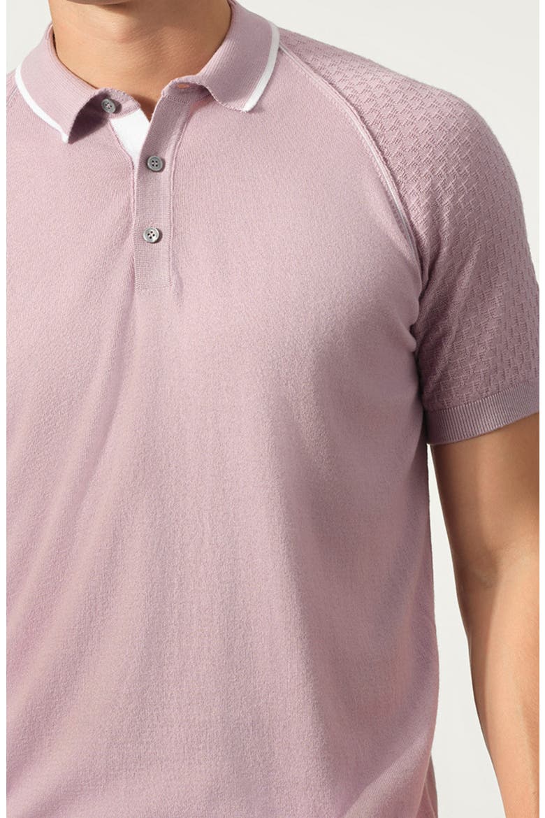 Cotton Blend Sweater Polo, Alternate, color, LAVENDER