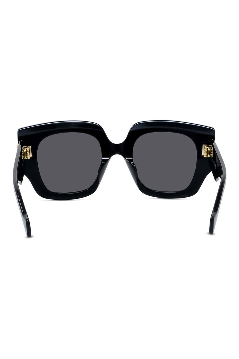 Anagram 50mm Small Geometric Sunglasses, Alternate, color, SHINY BLACK / SMOKE