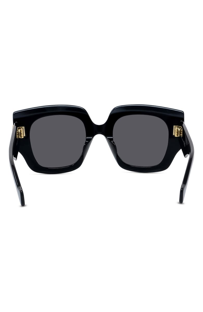 Loewe Anagram 50mm Small Geometric Sunglasses, Alternate, color, Shiny Black / Smoke