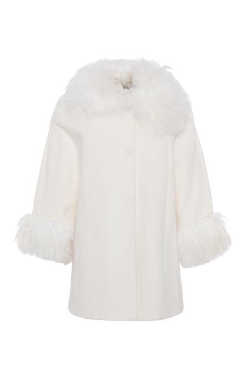 Gorski Select Wool Cape With Select Lamb Collar And Cuffs In White