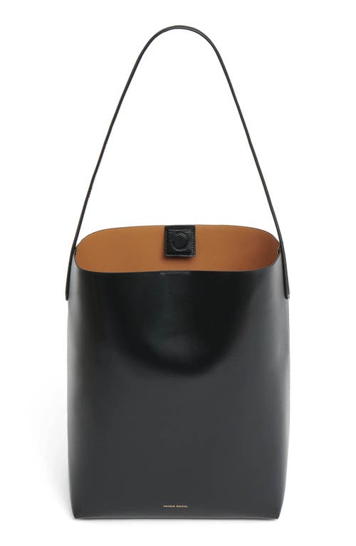 Mansur Gavriel Everyday Cabas Leather Hobo Bag In Black/caramel