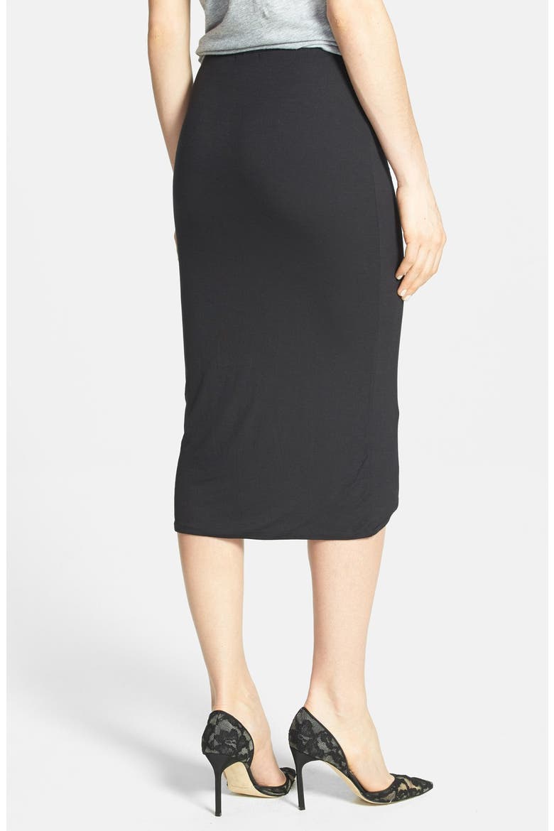 Pointed Hem Tube Skirt, Alternate, color, BLACK