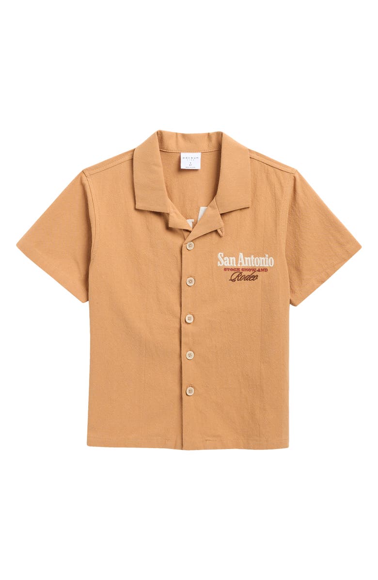 PacSun Kids' San Antonio Cotton Blend Camp Shirt, Main, color, Brown
