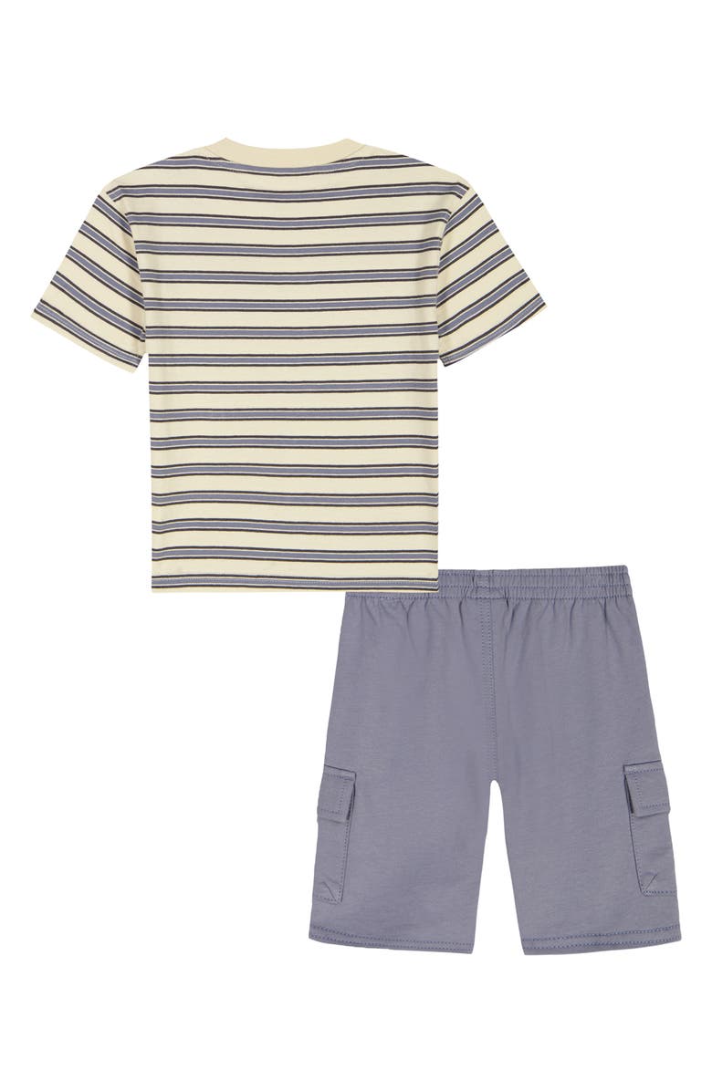 Calvin Klein Kids' Stripe Pocket T-Shirt & Cargo Shorts Set, Alternate, color, Purple Multi