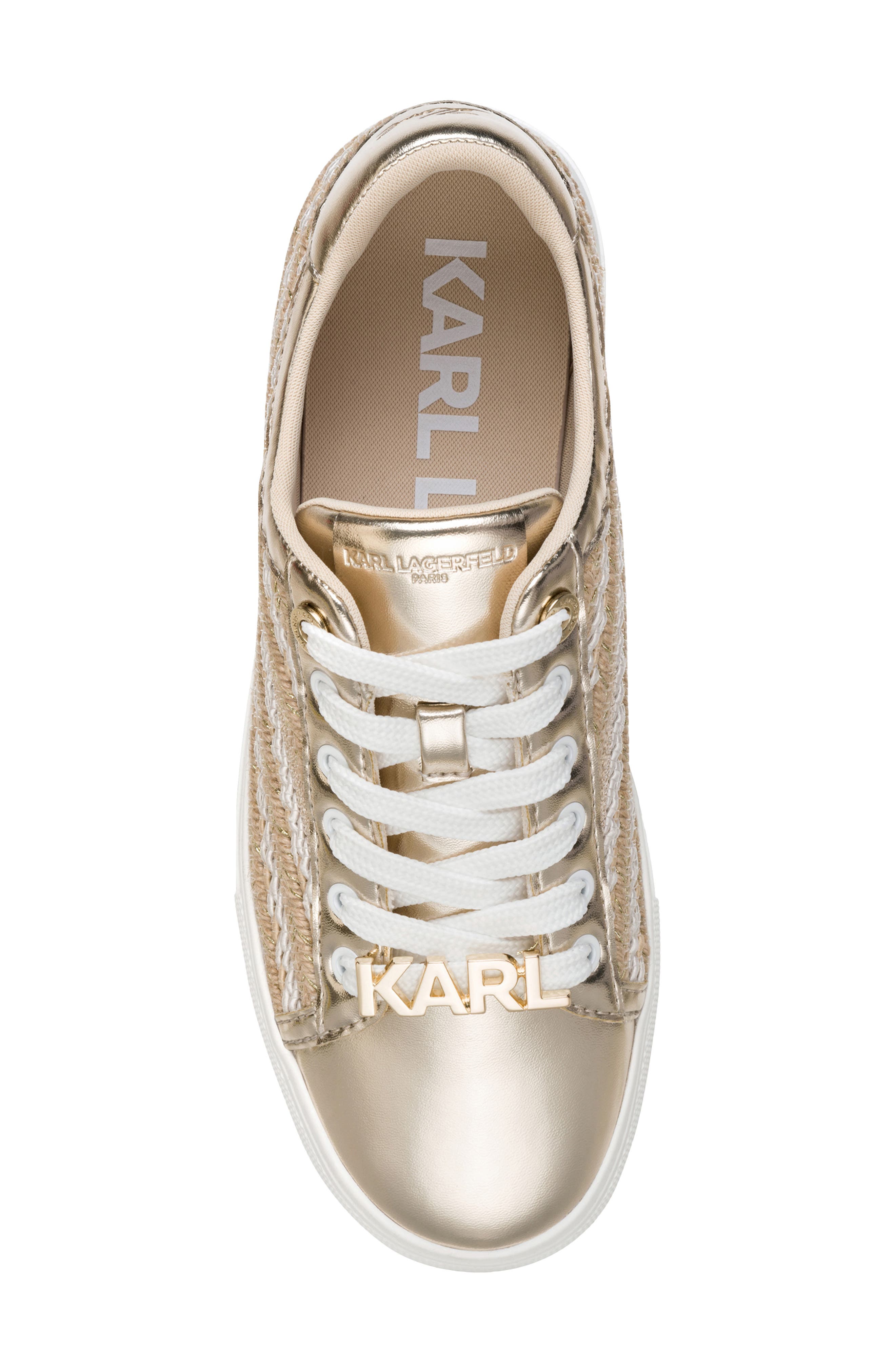 KARL LAGERFELD PARIS Cate Sneaker, Alternate, color, Natural/ White Gold